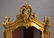 19th c. carved gilt wood tabletop curio, 50"h - 3