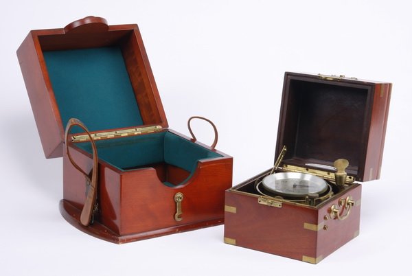 Circa 1941 original marine chronometer: Original U.S. Navy issue, circa 1941, Model 21 two-day marine chronometer, by the Hamilton Watch Co., Lancaster PA, used by the U.S. Navy during World War II, the Korean War, and the Vietnam War, this