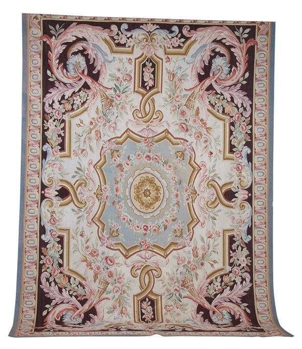 Hand knotted French Aubusson style rug: Hand knotted French Aubusson style rug, 11' 8" long x 7' 10" wide.