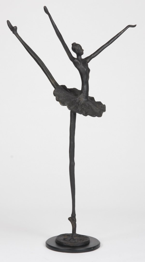 Oversized bronze ballerina sculpture, 48"h