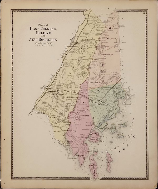 (4) Mid 19th c. hand colored maps of New York: Grouping of four circa 1867 hand colored maps from the "Atlas of New York and Vicinity" by Beers, Ellis & Soule, the drawings from surveys by and under the direction of F.W. Beers, includes (1) Plans 