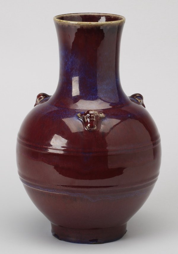Chinese flambe' baluster-form vase (1 of 6)