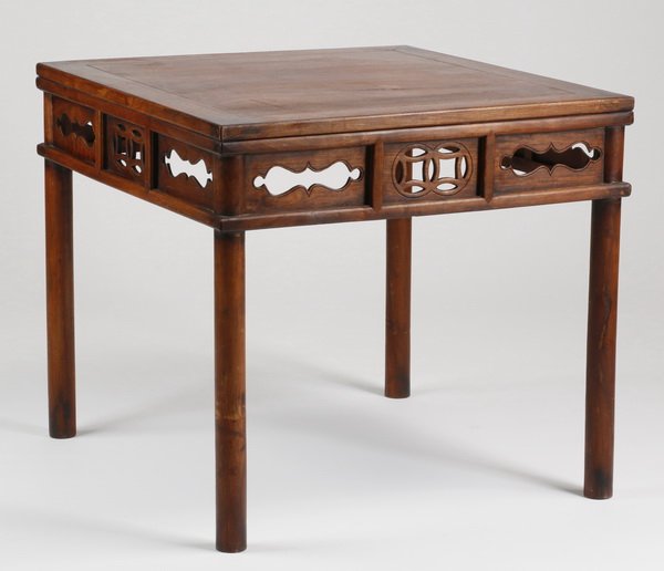 Chinese carved huanghuali square table (1 of 3)