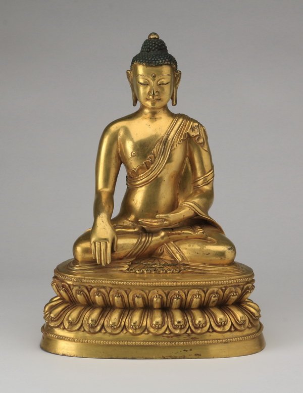 Sino-Tibetan gilt bronze Buddha, 19th century (1 of 10)