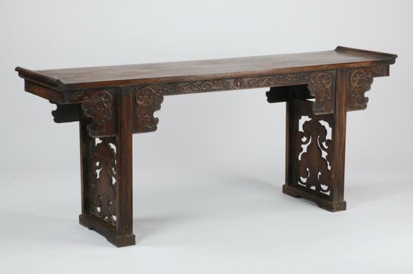 Chinese carved huanghuali altar table (1 of 9)