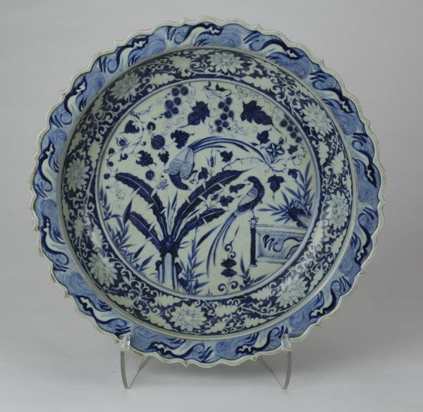 Chinese blue and white porcelain charger (1 of 6)