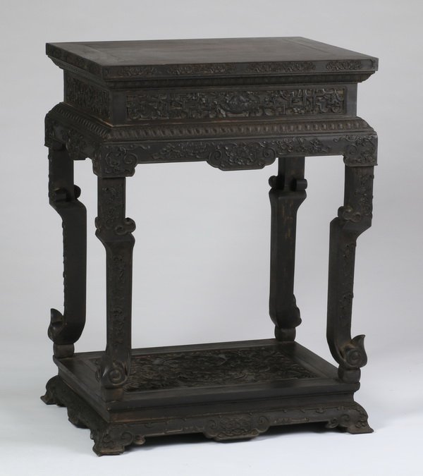 Chinese carved side table (1 of 10)