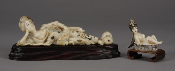 (2) Early 20th c. Chinese carved figurines (1 of 4)
