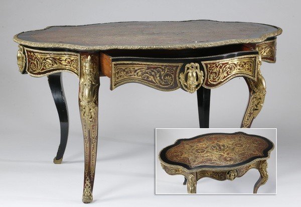 Louis XV Boulle style center table (1 of 8)