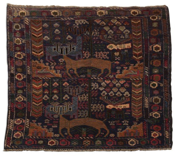 Hand knotted Turkish tribal pictoral rug (1 of 5)