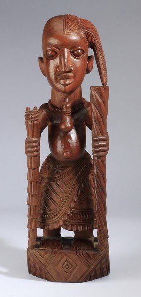 Carved African sculpture, artist signed (1 of 6)