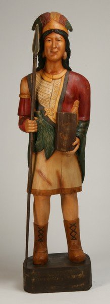 Hand carved and decorated cigar store Indian (1 of 2)