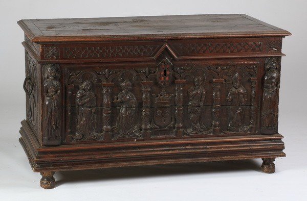 18th c. Italian carved walnut cassone (1 of 10)