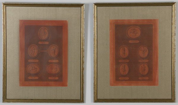 (2) 20th c. framed prints of medallions (1 of 1)