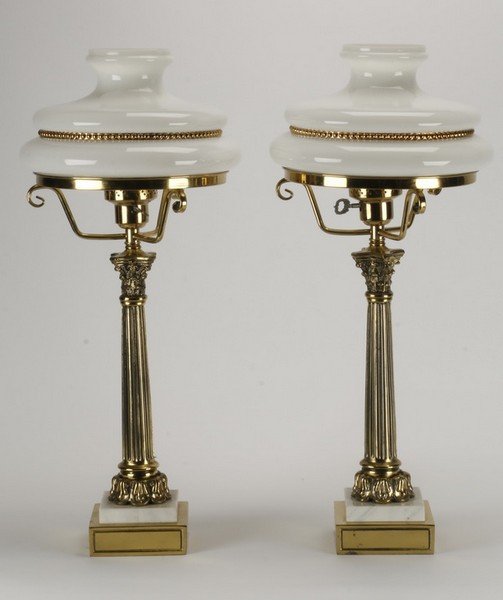 (2) Early 20th c. bronze table lamps (1 of 2)