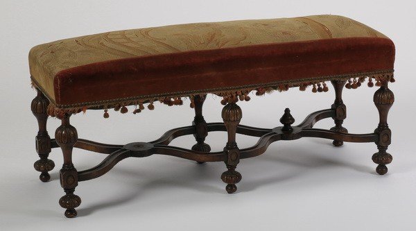 19th c. carved wlanut bench (1 of 4)