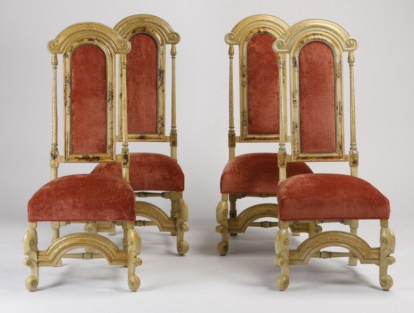 (4) Hand decorated side chairs (1 of 4)