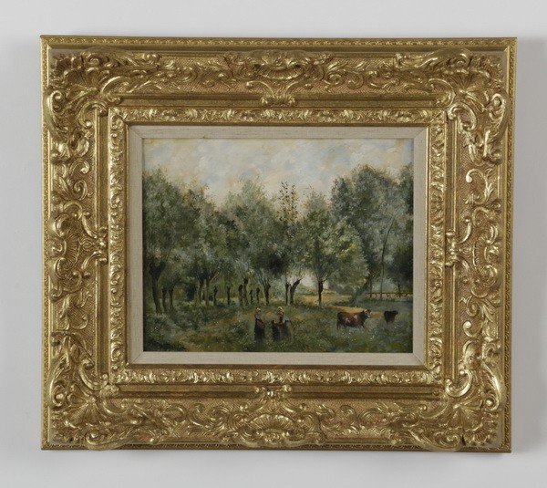 20th c. oil on canvas wooded landscape (1 of 5)