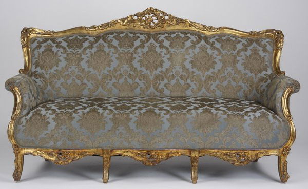 20th c. Italian carved gilt wood, gesso sofa (1 of 3)