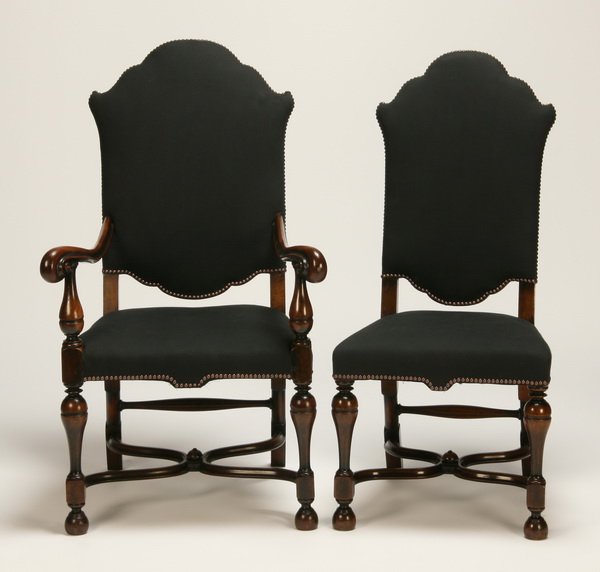 (2) 20th c. carved English chairs (1 of 3)