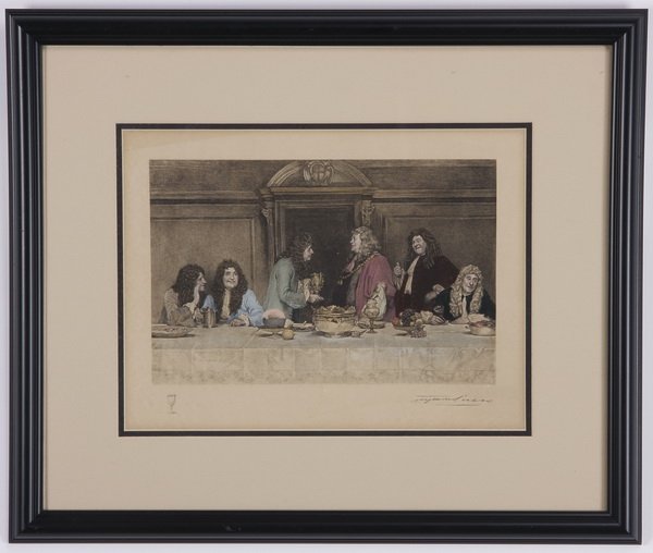 Early 20th c. hand colored engraving (1 of 3)