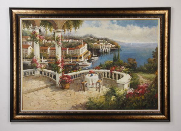 84"w oil on canvas Mediterranean landscape (1 of 5)