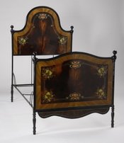 19th c. Italian paint decorated  tole bed (1 of 5)