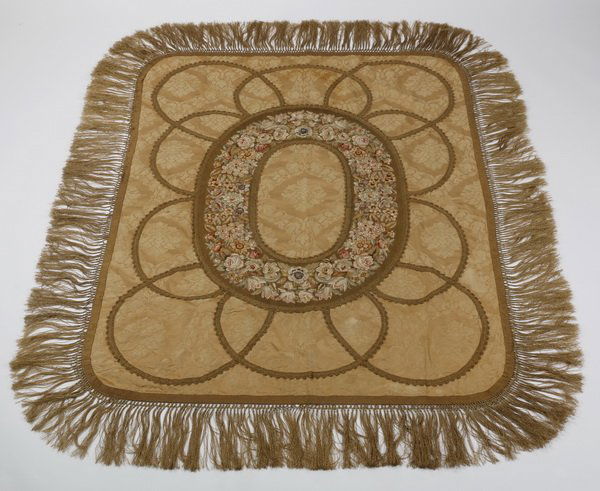 Late 19th c. embroidered table cover (1 of 5)