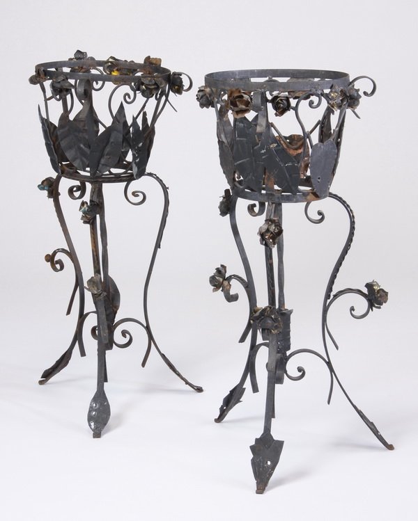 (2) Wrought iron plant stands (1 of 1)