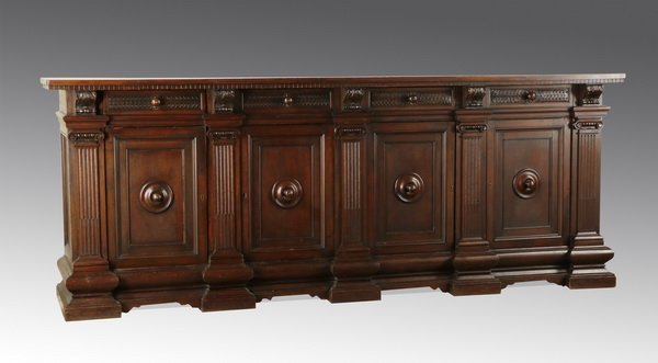 Oversized Italian carved walnut sideboard (1 of 5)