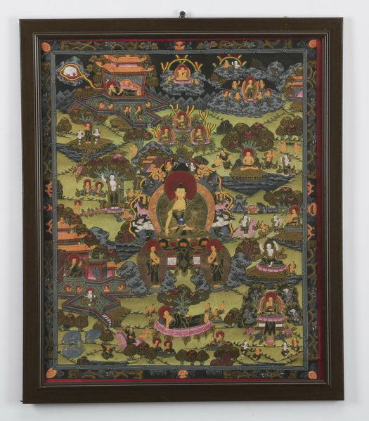 Hand painted Tibetan Buddhist thangka (1 of 3)