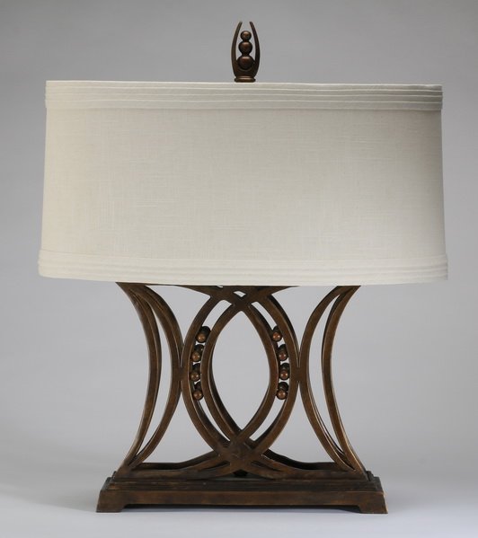 Contemporary patinated metal table lamp (1 of 3)