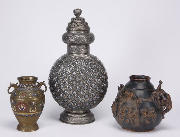 (3) 20th c. Asian decorative vessels (1 of 3)