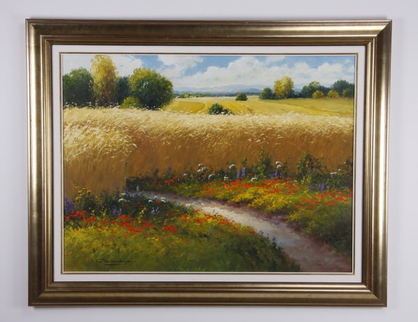 Gerhard Nesvadba signed O/c landscape, 59"w (1 of 1)