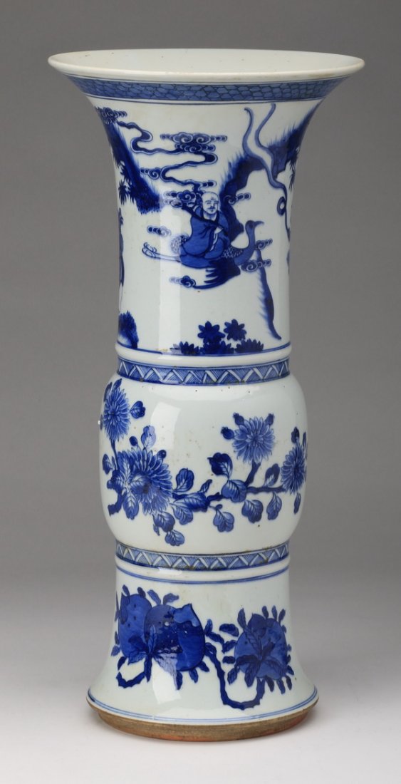 Chinese porcelain gu vase, marked, 19"h (1 of 10)