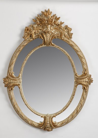 Gilt oval mirror, 55"h (1 of 1)