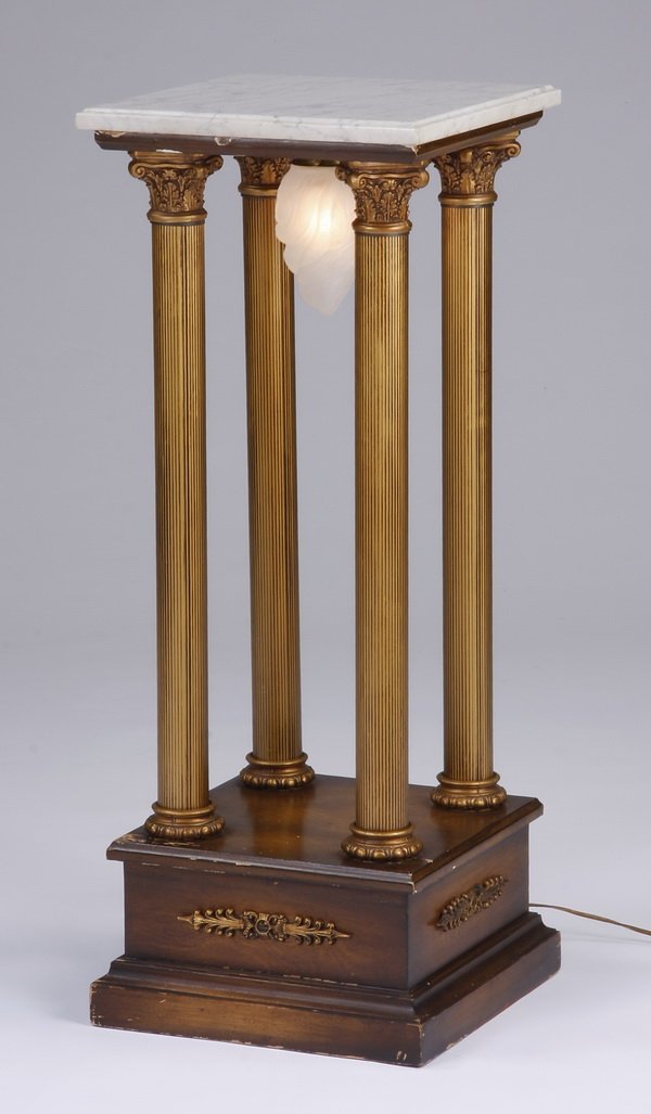 Mid 20th c. American marble top pedestal (1 of 1)