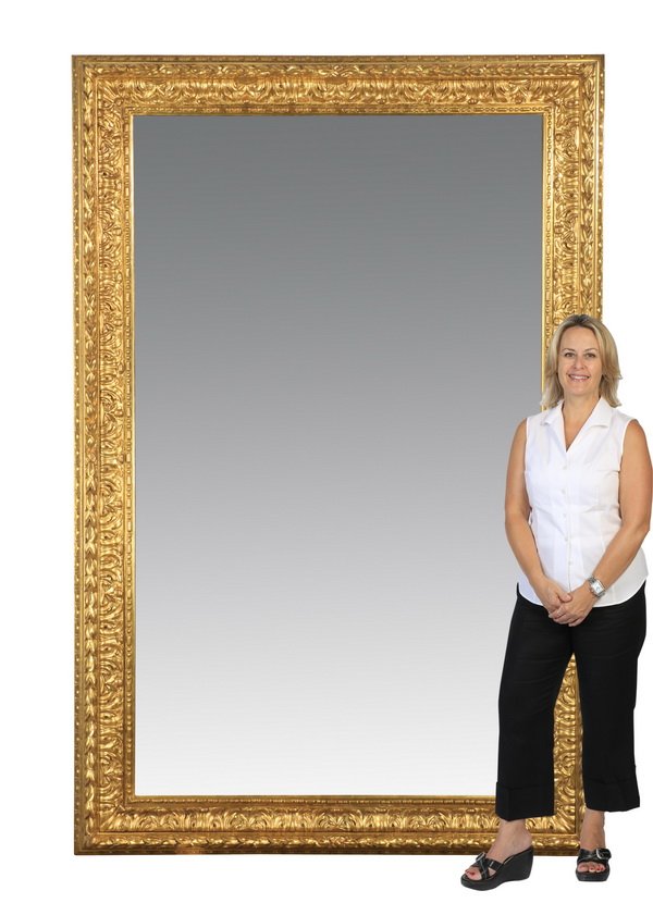 Monumental giltwood mirror, 102" x 68" (1 of 1)