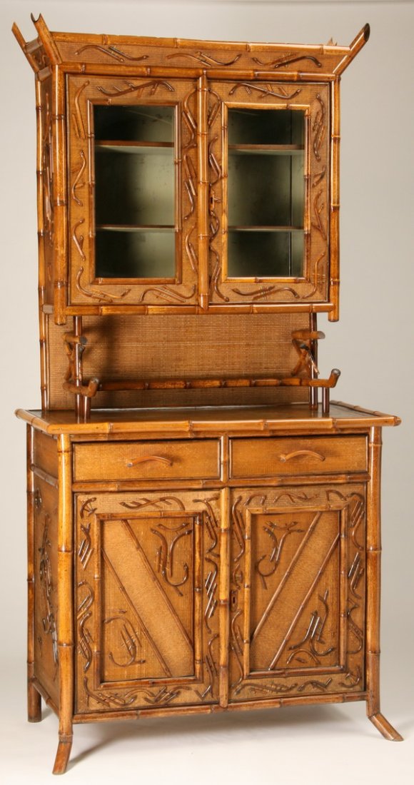 19th c. English bamboo cupboard (1 of 5)