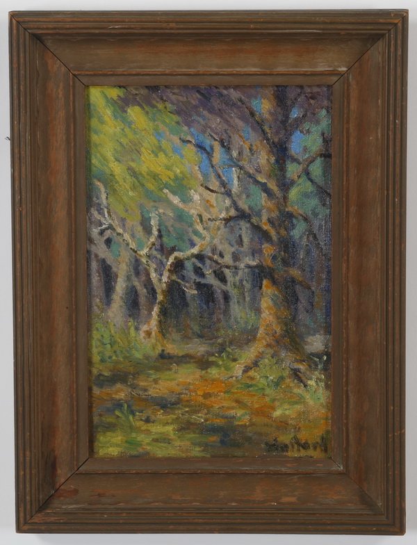 (2) Mid 20th c. oil on board paintings (1 of 4)