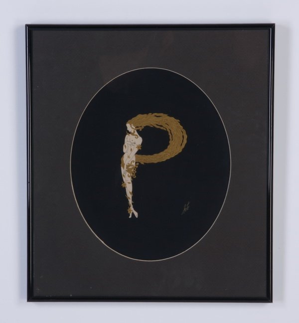 Framed Erte "Alphabet Suite" letter (1 of 3)
