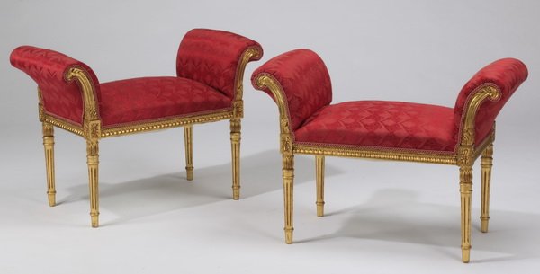(2) Carved gilt wood benches, 36"l (1 of 3)