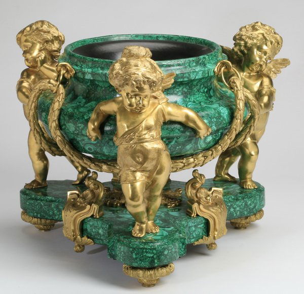 Malachite and gilt bronze centerpiece (1 of 6)