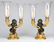 19th c.gilt, patinated bronze candleholders