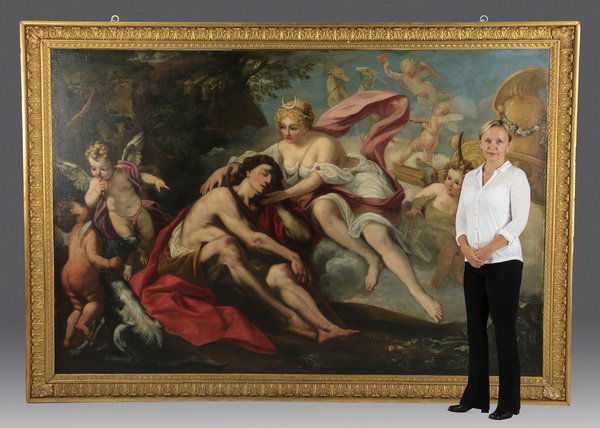 Monumental 18th c. O/c, after Janneck, 132"w (1 of 7)