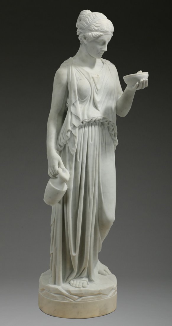 19th c. Continental marble sculpture, 64"h (1 of 10)