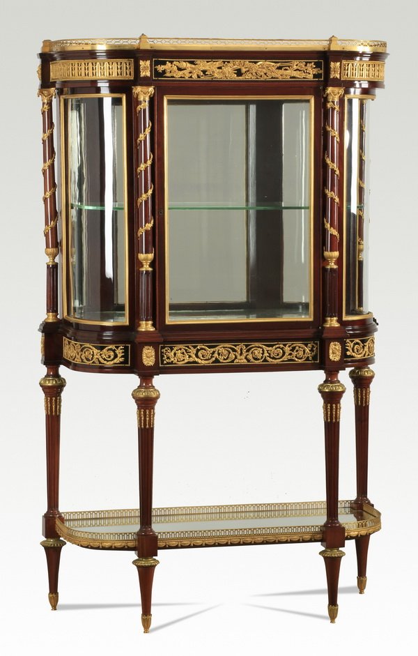 Very fine 19th c. French vitrine, 68"h (1 of 4)