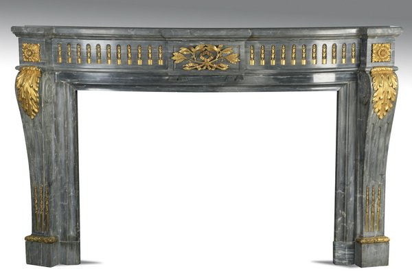 19th c. gray mabrle mantel with dore' bronze (1 of 5)