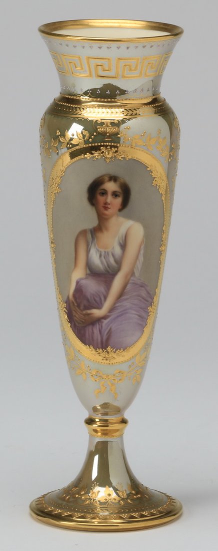 19th c. Royal Vienna portrait vase, marked (1 of 4)