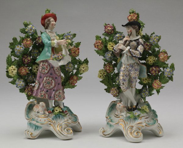 (2) Early 20th c. Continental figurines, 11"h (1 of 3)